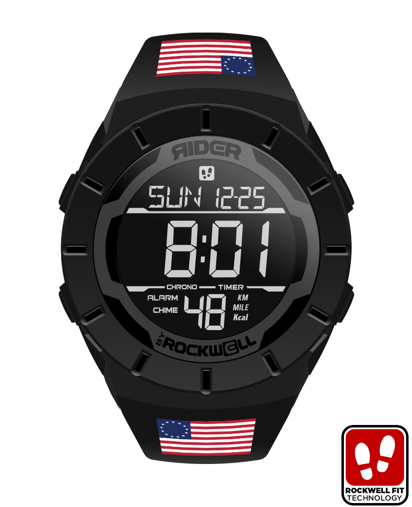 Coliseum Fit™ Betsy Ross Edition (Phantom Black) Watch phantom black coliseum digital watch with betsy ross flag bands