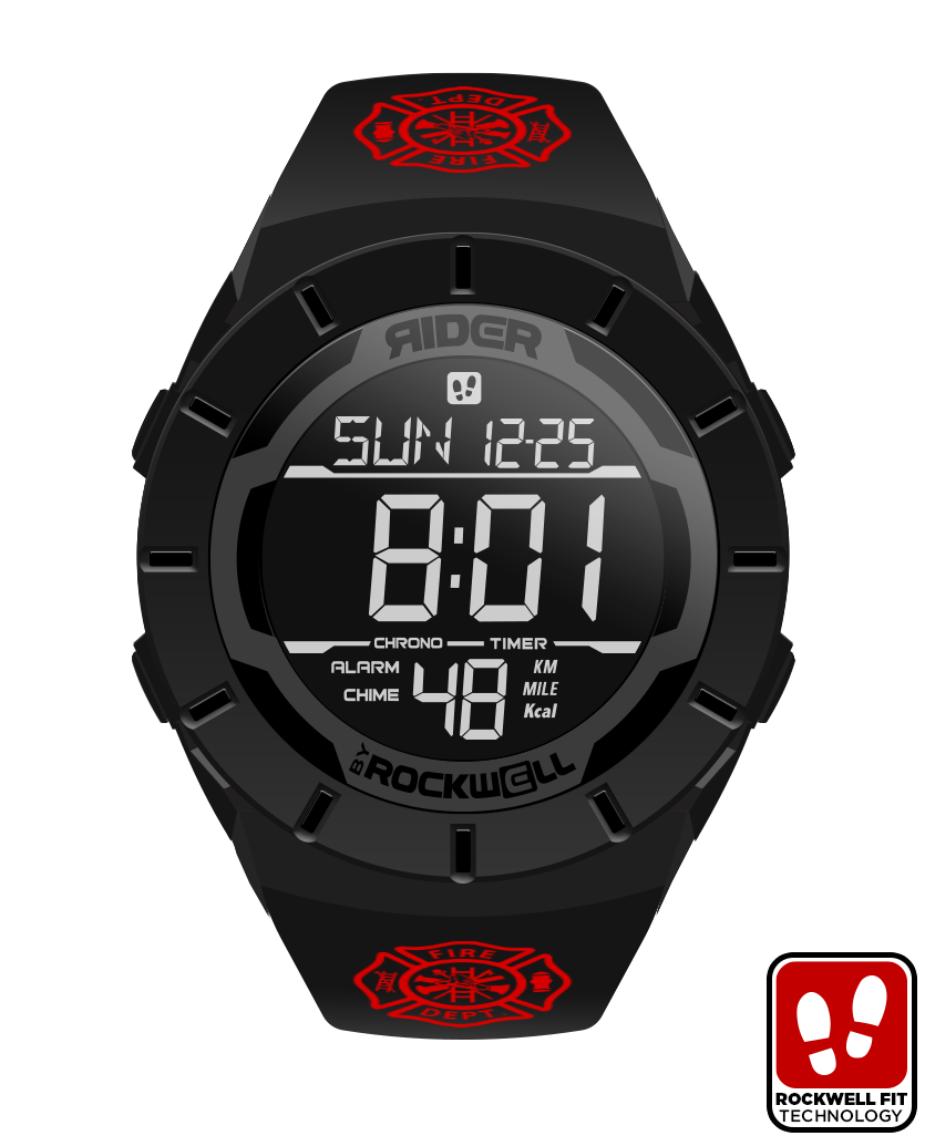 Coliseum Fit™ Firefighter - Maltese Cross Edition (Phantom Black) Watch phantom black coliseum digital watch with Maltese cross bands