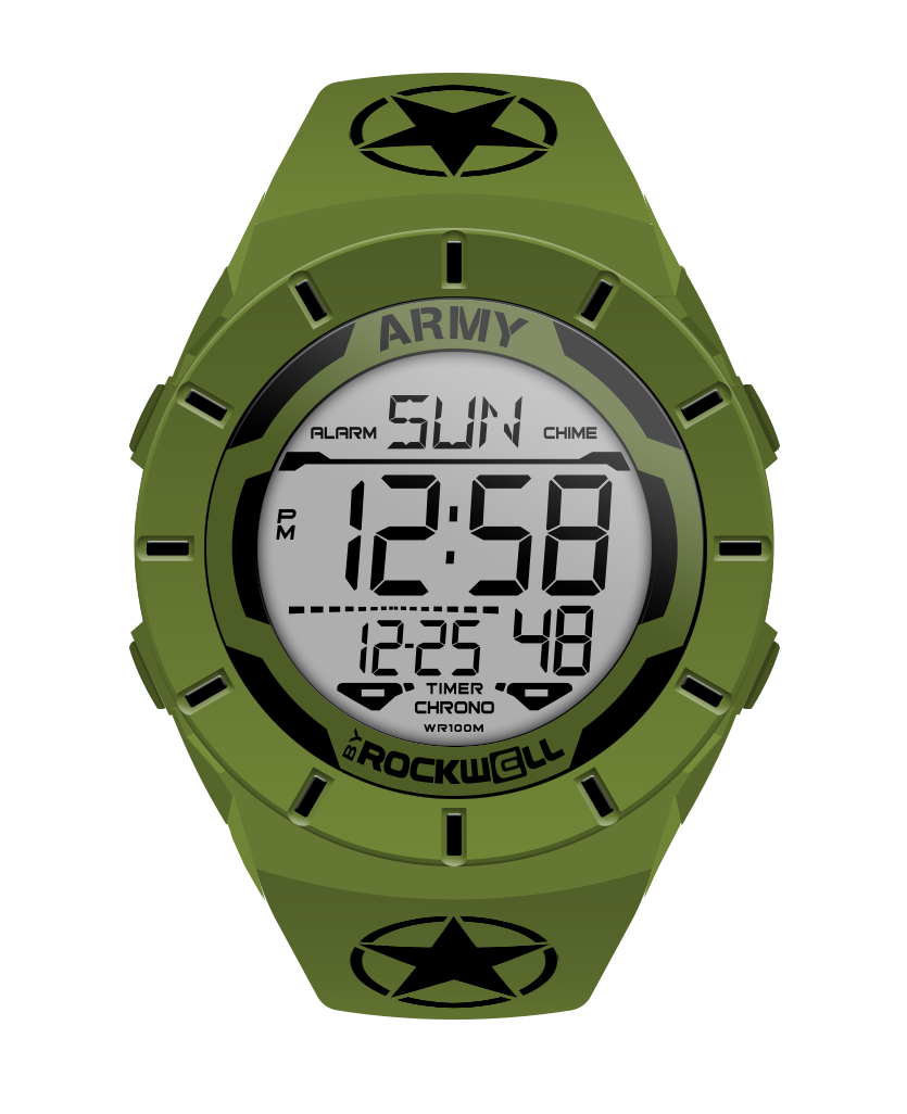 Coliseum Army Edition (OD Green/Black) Watch O D green coliseum digital watch with black accents and United States Army bands