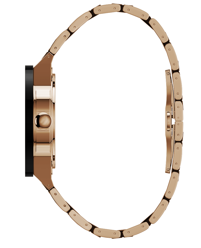rose gold commander elite watch with black ceramic inner links and bezel