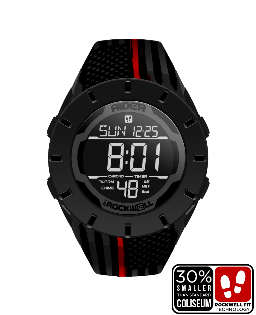 Coliseum Fit™ Forum - Firefighter Assault Edition (Phantom Black) Watch phantom black coliseum forum digital watch with thin red line american flag assault bands