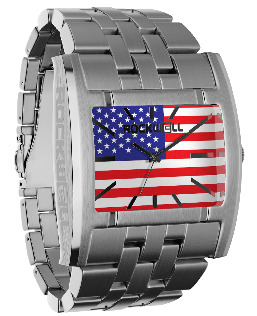 silver freedom american flag edition apostle analog watch