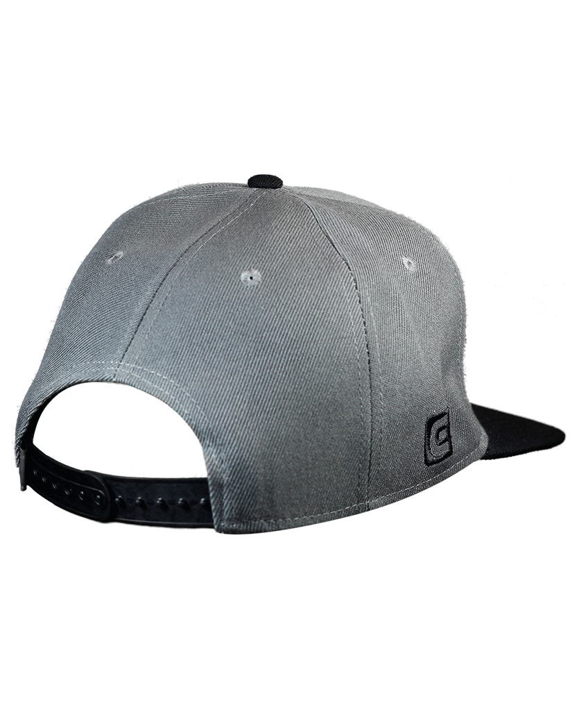 back of Snapback Hat OG Gray/Black