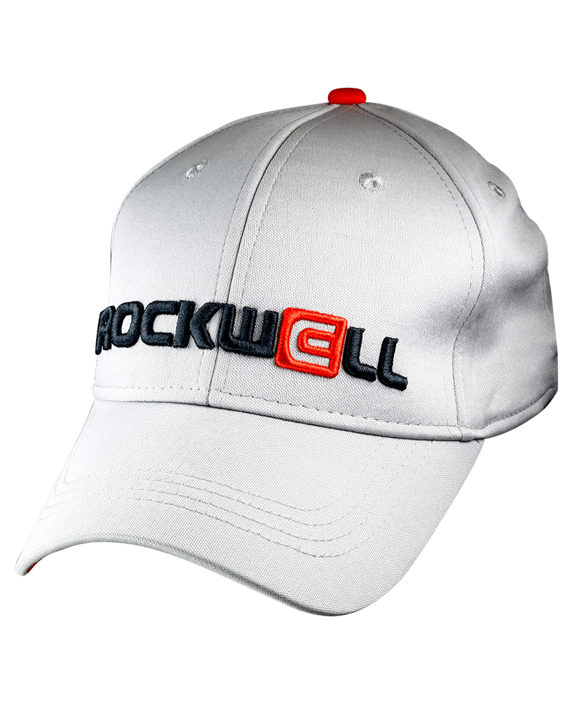 gray golf hat with rockwell logo 