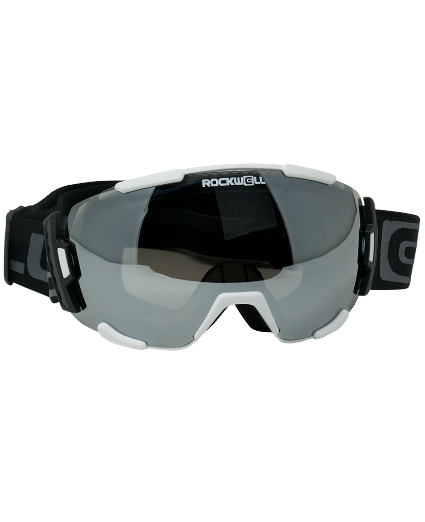 Rockwell Time Bomber Goggles in White w Silver Mirror Lens