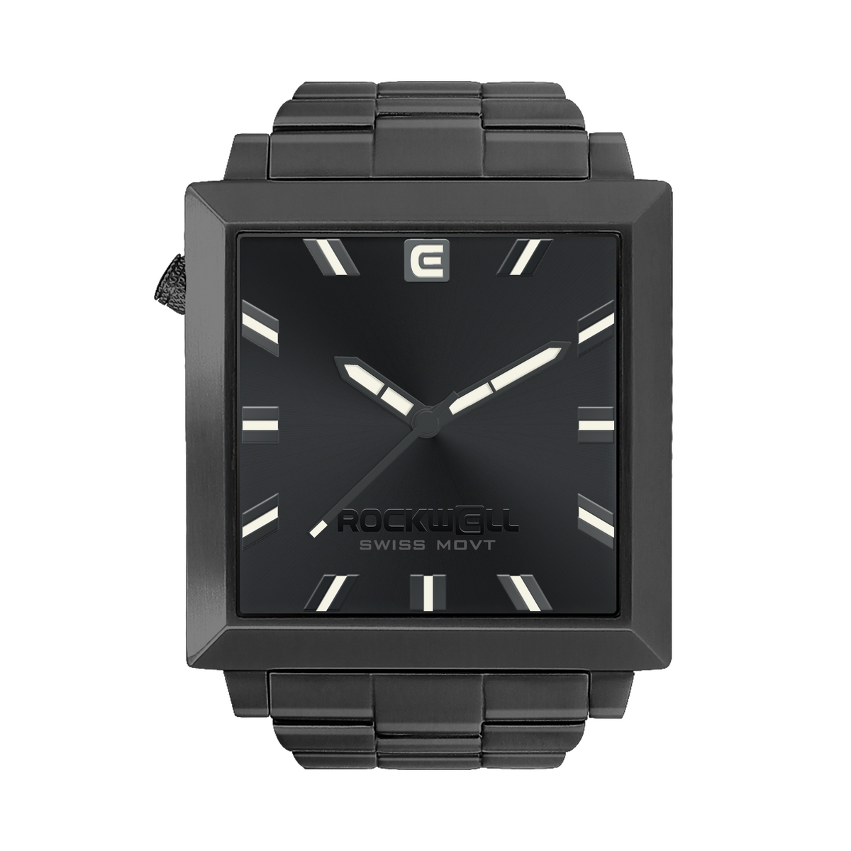 40mm squared phantom case and dial. 