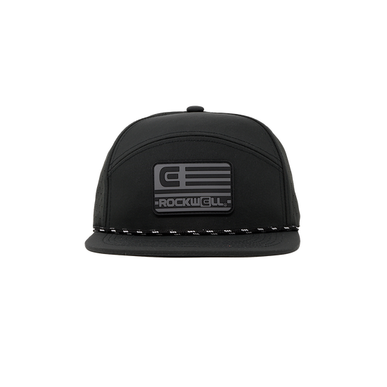 Rockwell 7 Panel Roped Black Flag Hat