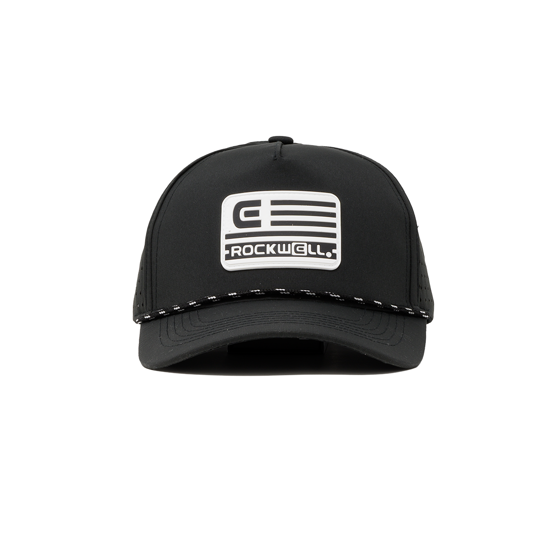 Rockwell 5-Panel Curve Brim Roped White Flag Hat
