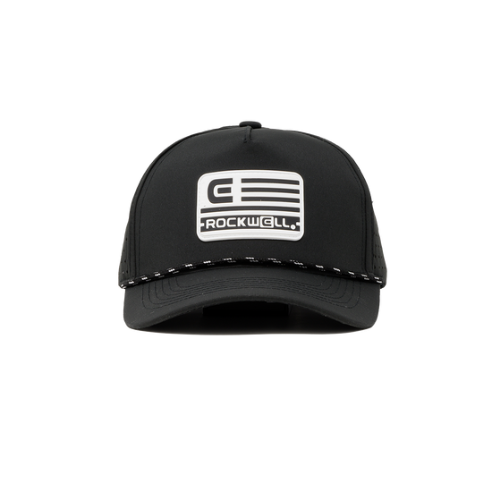 Rockwell 5-Panel Curve Brim Roped White Flag Hat