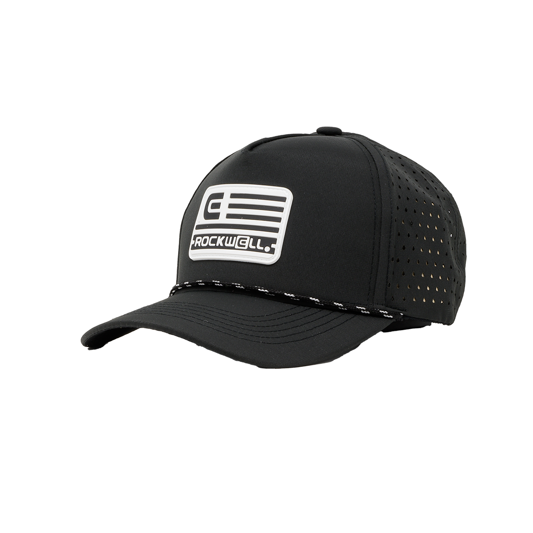 Rockwell 5-Panel Curve Brim Roped White Flag Hat