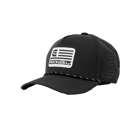 Rockwell 5-Panel Curve Brim Roped White Flag Hat