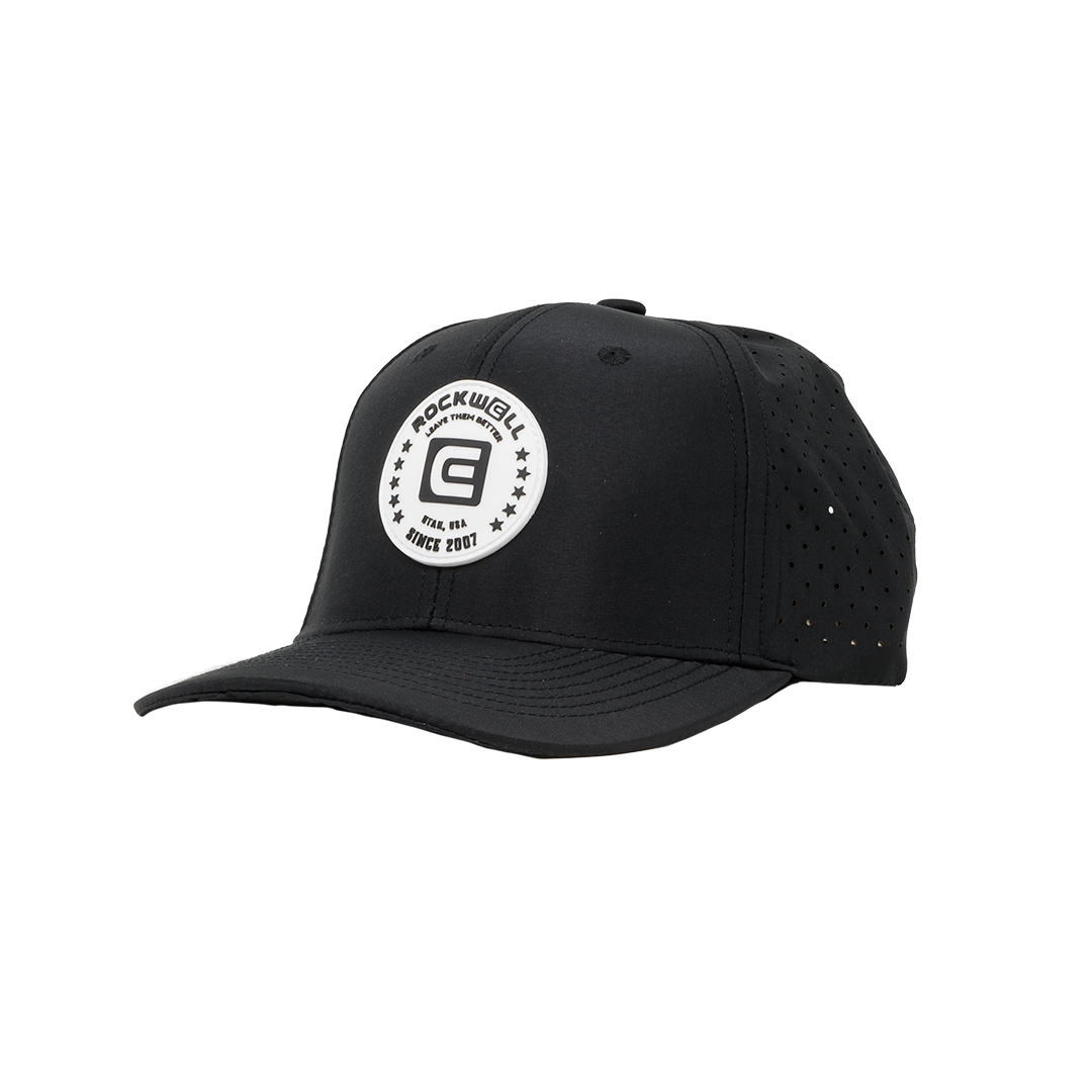 Rockwell 6-Panel Curved Brim White Circle Hat