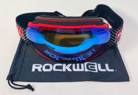 Red Bomber Goggles with Flash Blue Lens for Ultimate Performance