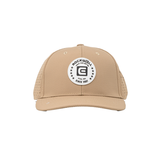 Rockwell 6-Panel Curved Brim White Circle Hat