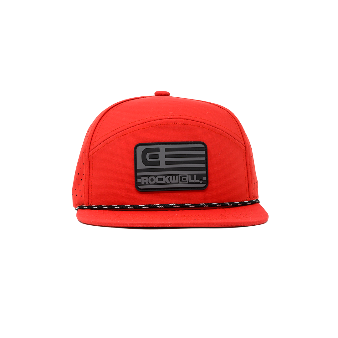 Rockwell 7 Panel Roped Black Flag Hat
