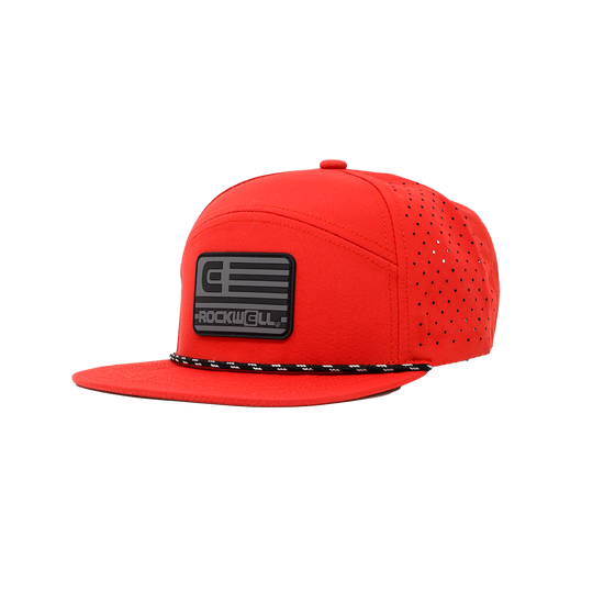 Rockwell 7 Panel Roped Black Flag Hat