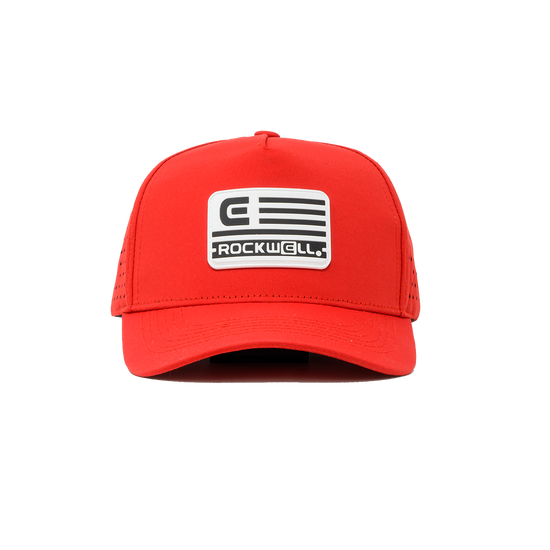 Rockwell 5-Panel Curve Brimmed White Flag Hat