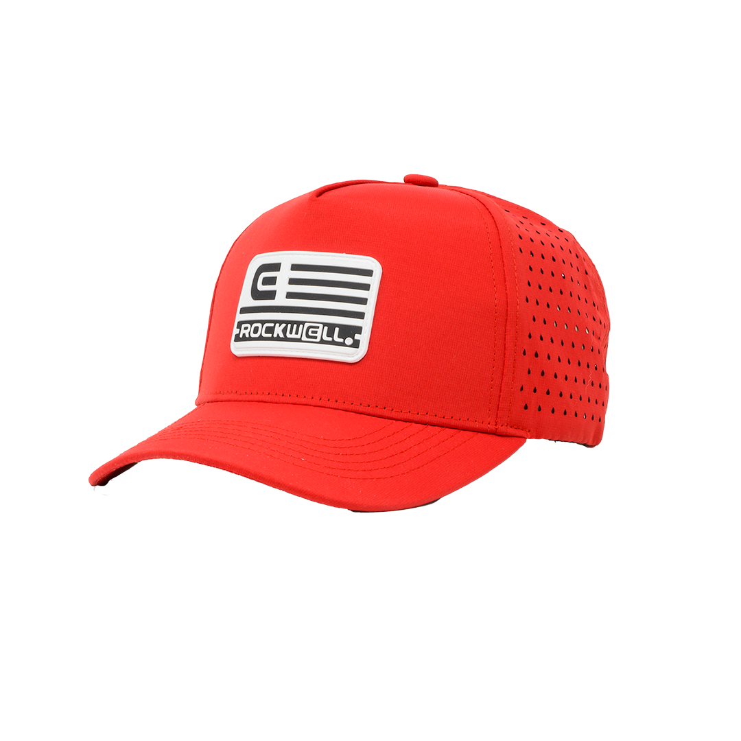 Rockwell 5-Panel Curve Brimmed White Flag Hat