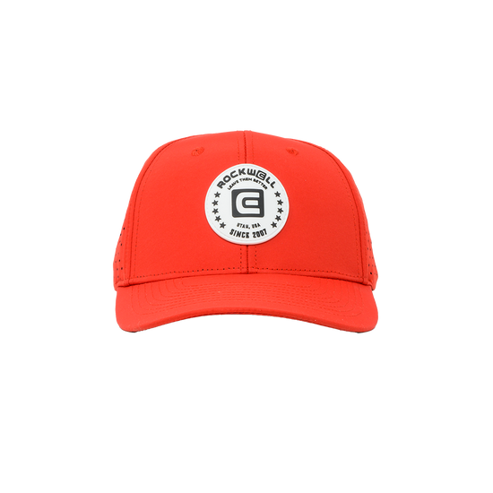 Rockwell 6-Panel Curved Brim White Circle Hat