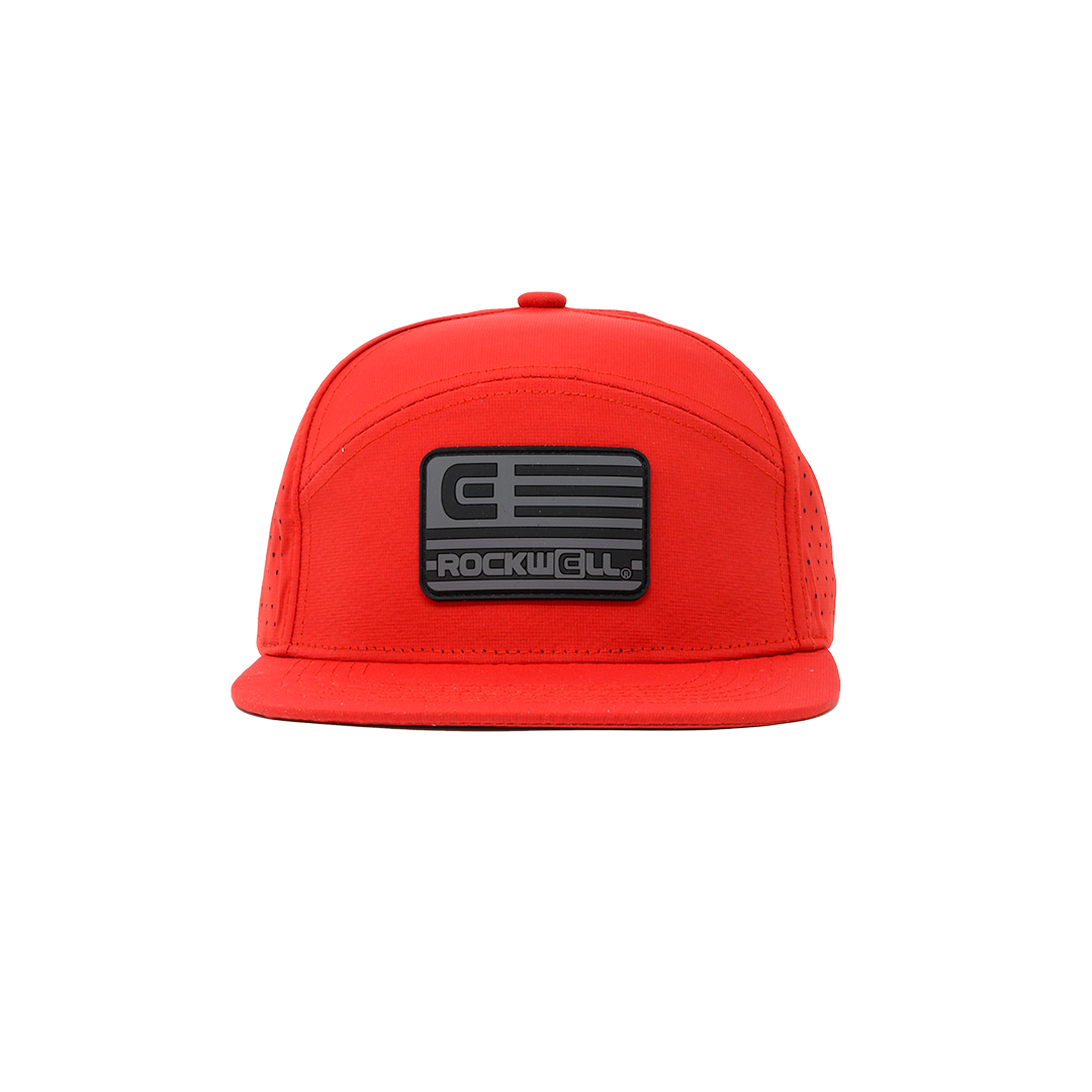 Rockwell 7 Panel Black Flag Hat