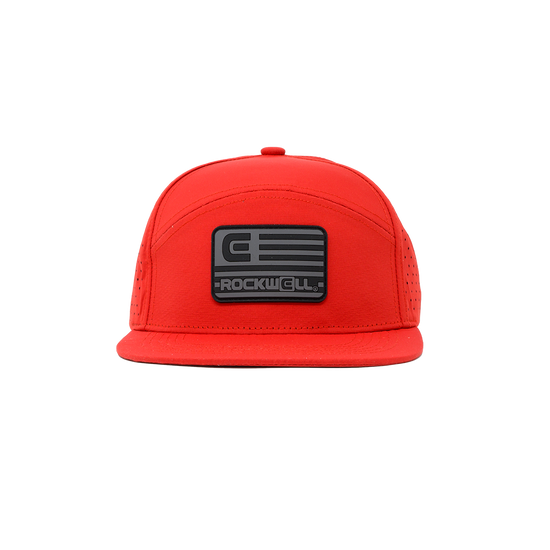 Rockwell 7 Panel Black Flag Hat