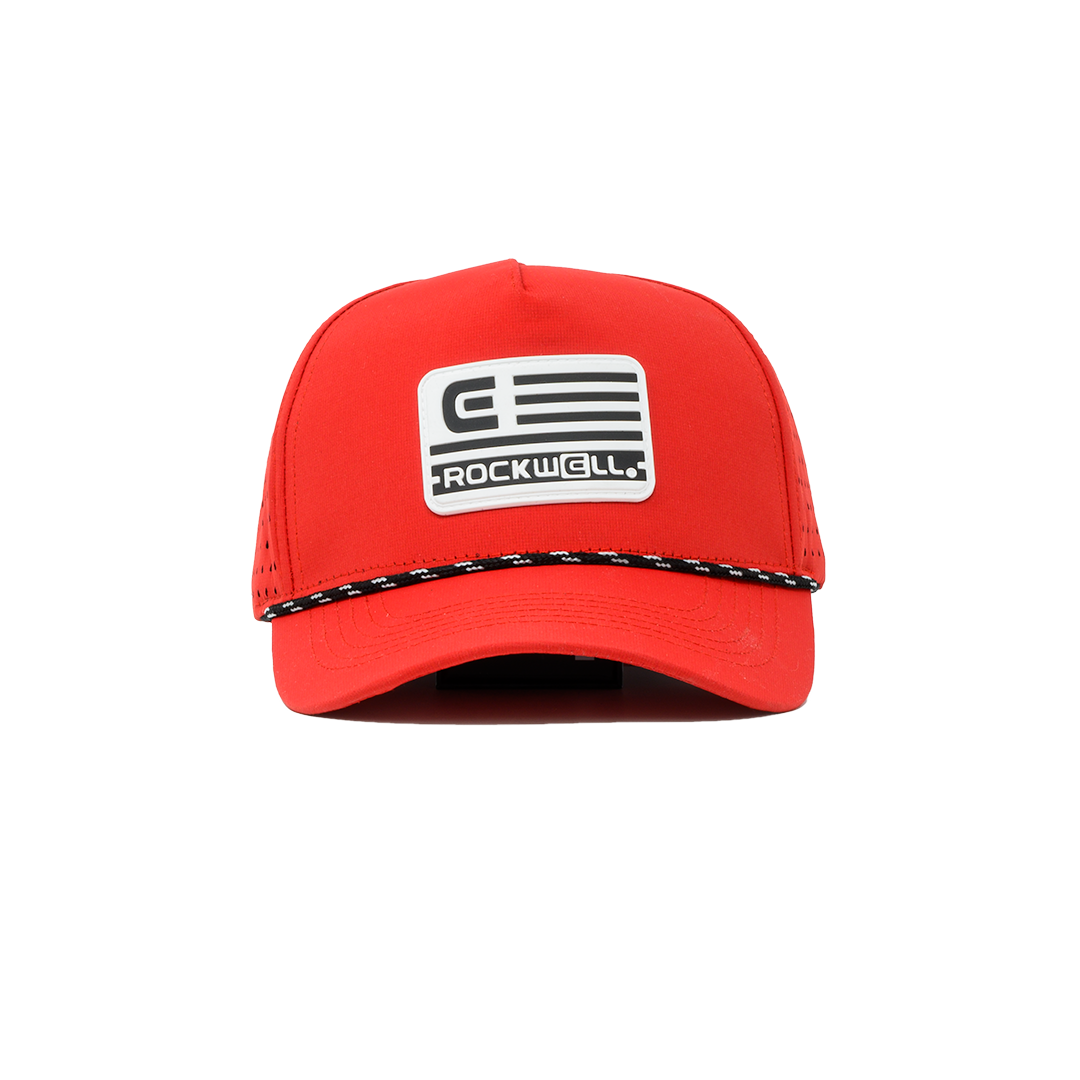 Rockwell 5-Panel Curve Brim Roped White Flag Hat