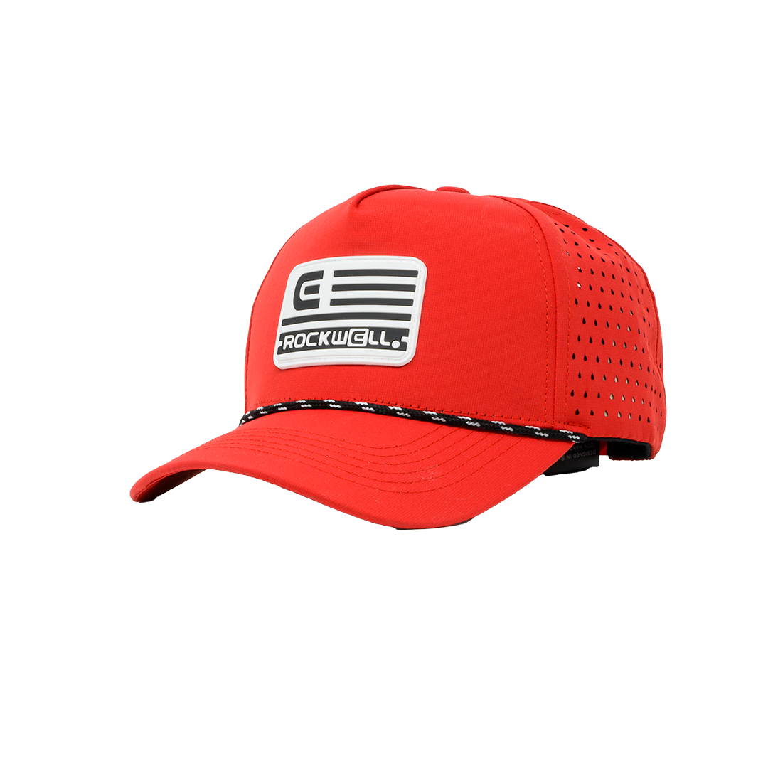 Rockwell 5-Panel Curve Brim Roped White Flag Hat