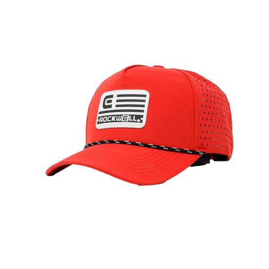 Rockwell 5-Panel Curve Brim Roped White Flag Hat
