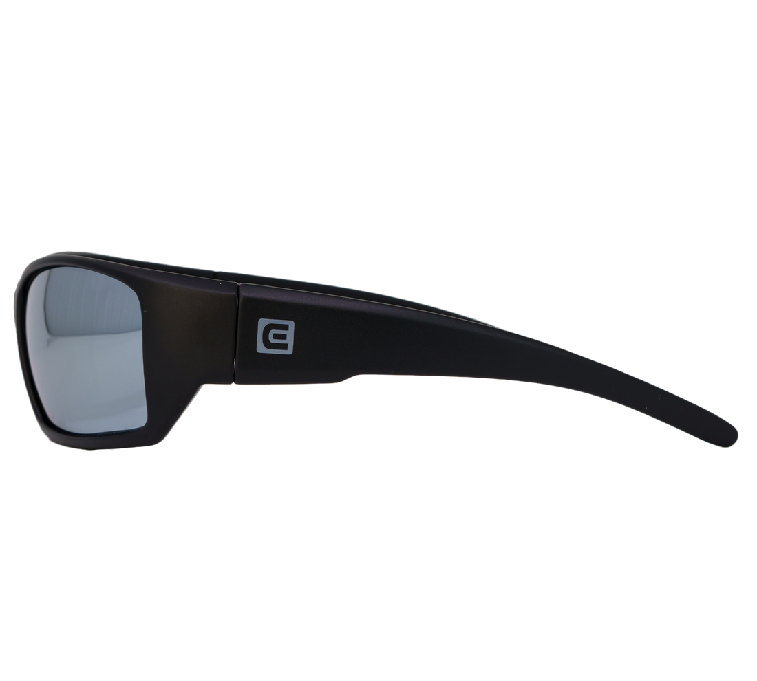 Anvil Black Frame Silver Mirrored Lens Side Angle