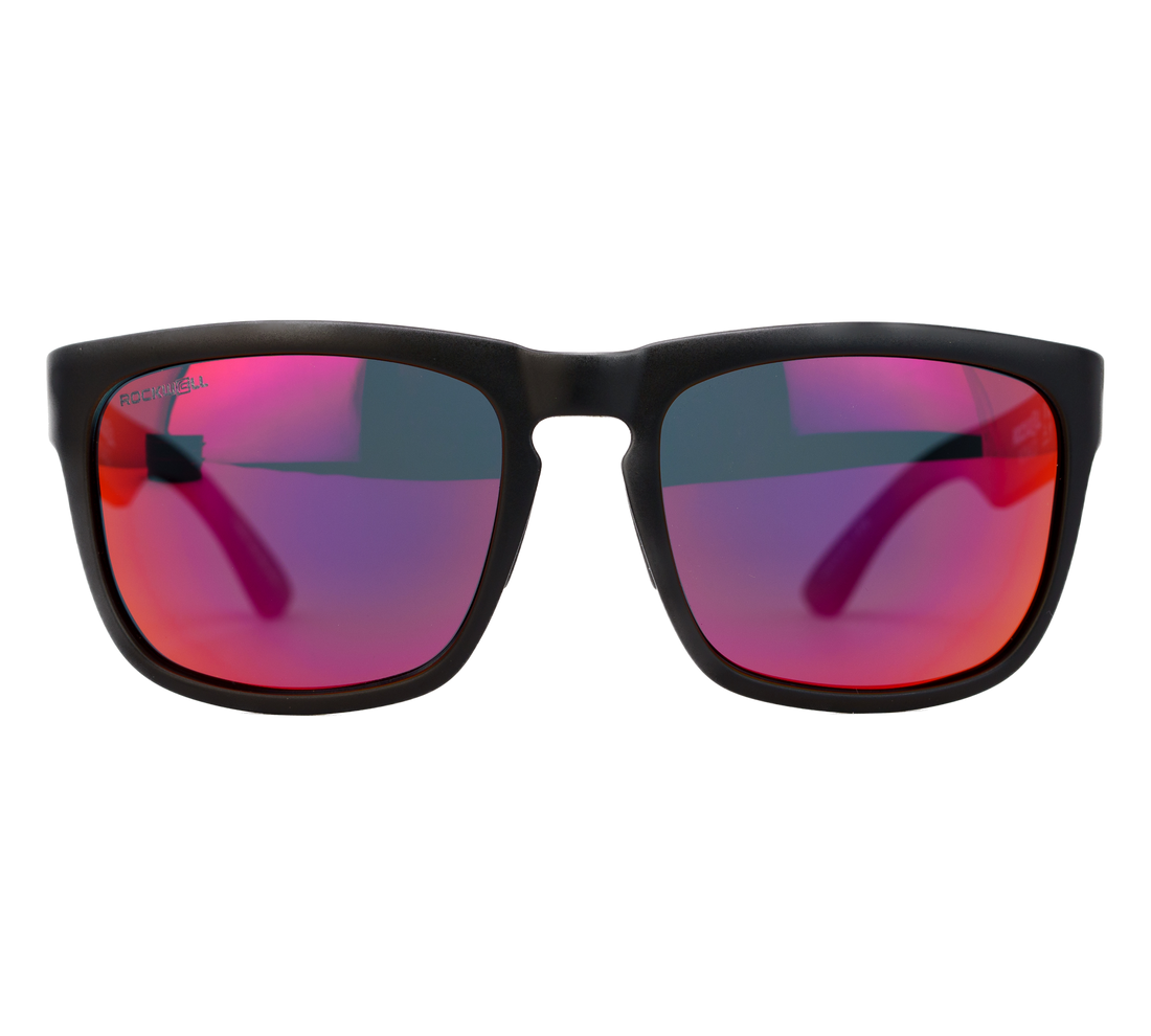 Monaco Black Frame Red Lens Front View