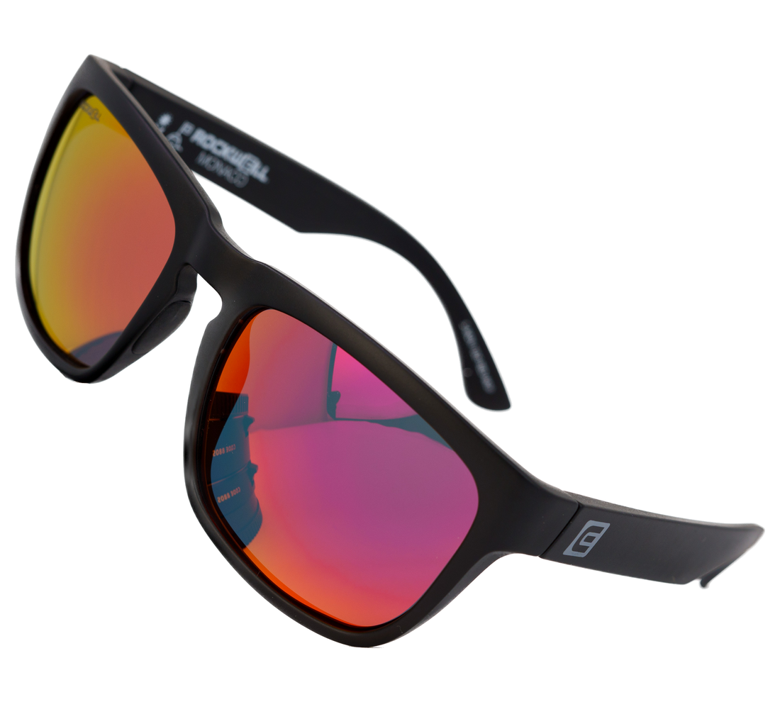 Monaco Black Frame Red Lens tilt angle