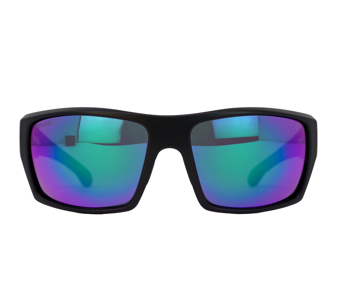 Nero Black Frame Green Lens Front Angle