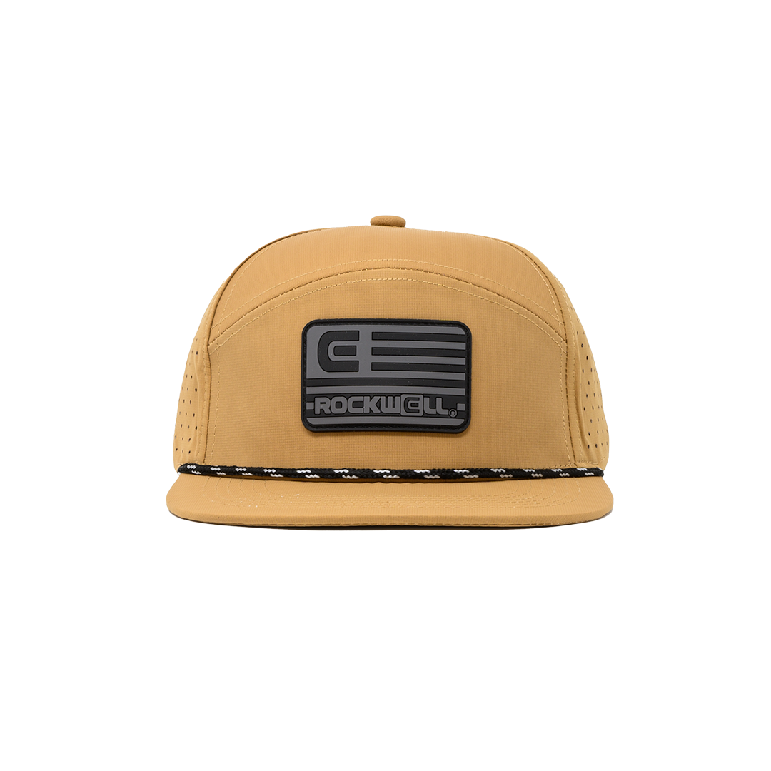 Rockwell 7 Panel Roped Black Flag Hat
