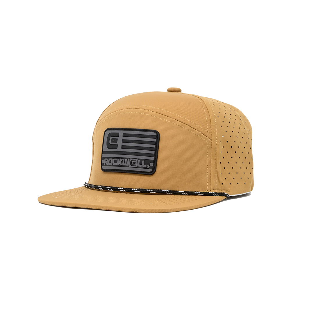 Rockwell 7 Panel Roped Black Flag Hat