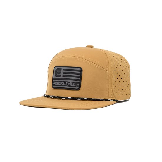 Rockwell 7 Panel Roped Black Flag Hat
