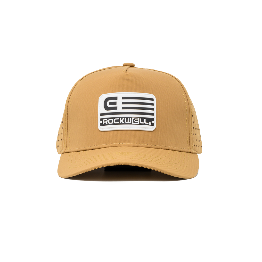 Rockwell 5-Panel Curve Brimmed White Flag Hat