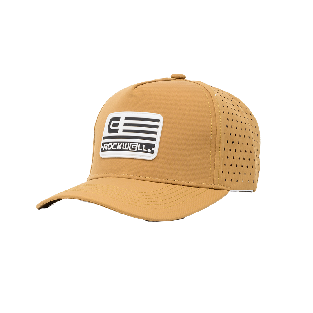 Rockwell 5-Panel Curve Brimmed White Flag Hat