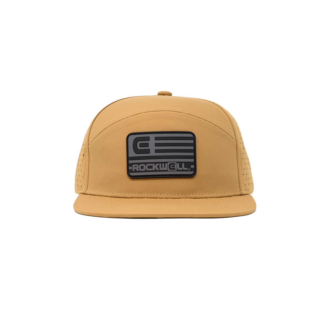 Rockwell 7 Panel Black Flag Hat