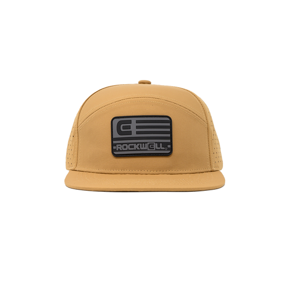 Rockwell 7 Panel Black Flag Hat