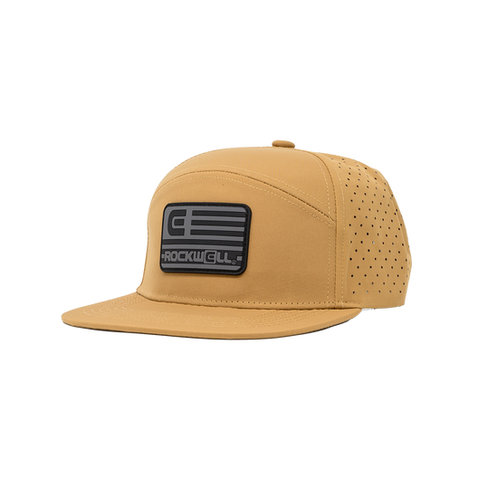 Rockwell 7 Panel Black Flag Hat