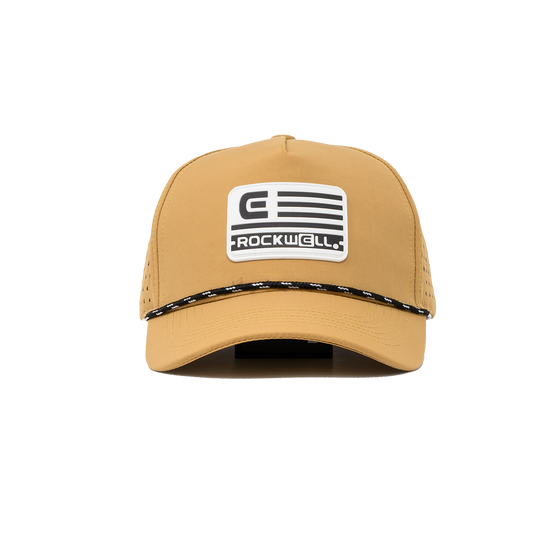 Rockwell 5-Panel Curve Brim Roped White Flag Hat