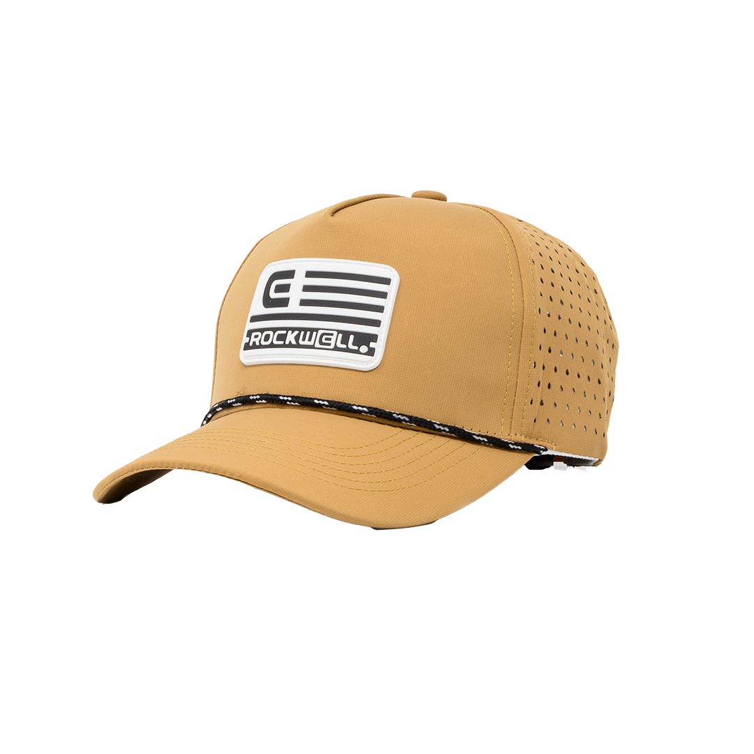 Rockwell 5-Panel Curve Brim Roped White Flag Hat