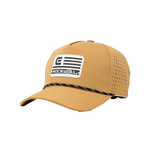 Rockwell 5-Panel Curve Brim Roped White Flag Hat