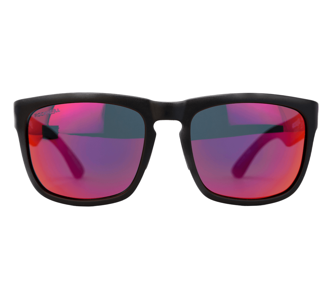 Monaco Black Frame Red Lens Front View