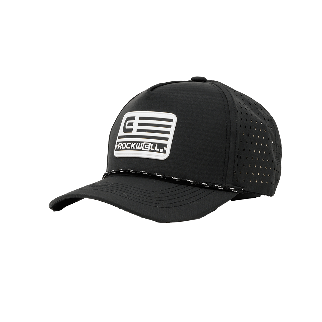 Rockwell 5-Panel Curve Brim Roped White Flag Hat