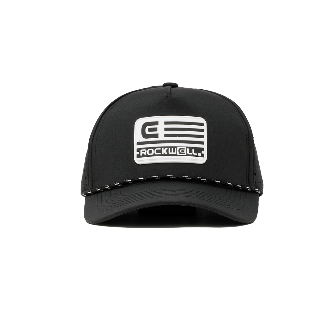 Rockwell 5-Panel Curve Brim Roped White Flag Hat