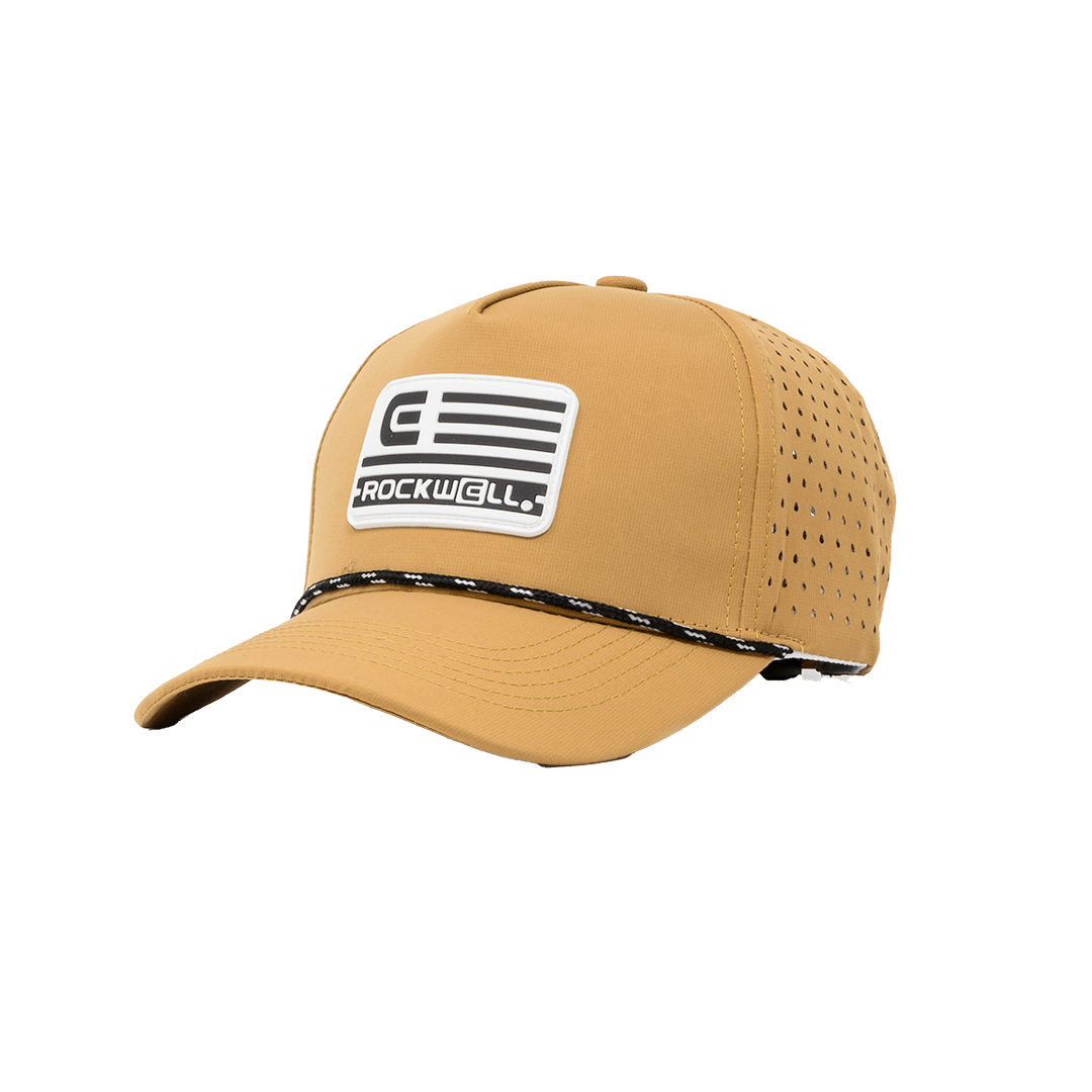Rockwell 5-Panel Curve Brim Roped White Flag Hat