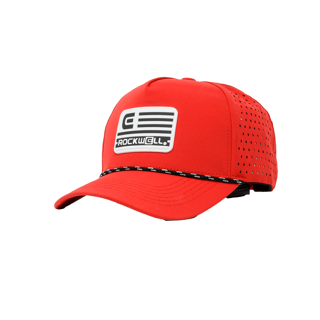 Rockwell 5-Panel Curve Brim Roped White Flag Hat