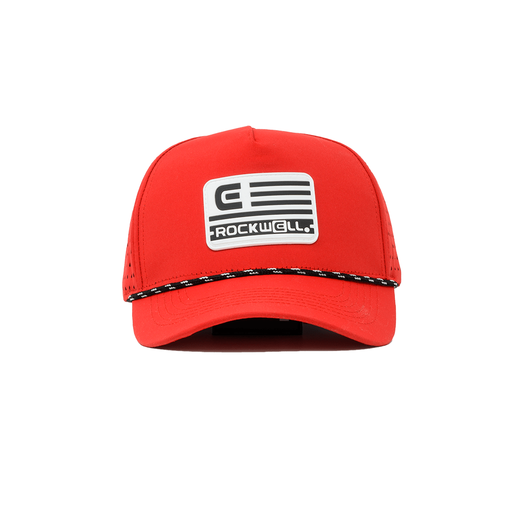 Rockwell 5-Panel Curve Brim Roped White Flag Hat
