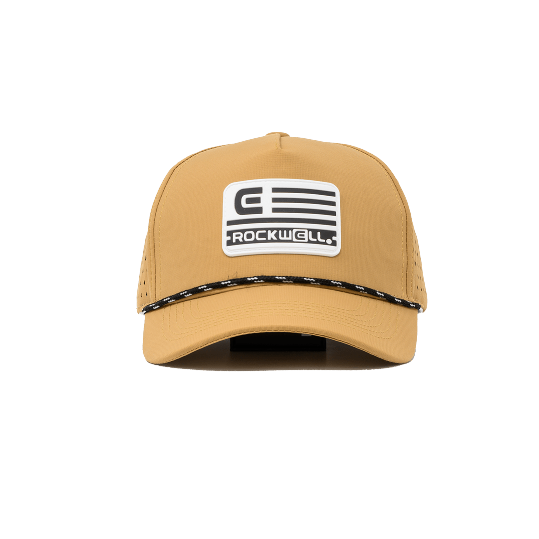 Rockwell 5-Panel Curve Brim Roped White Flag Hat